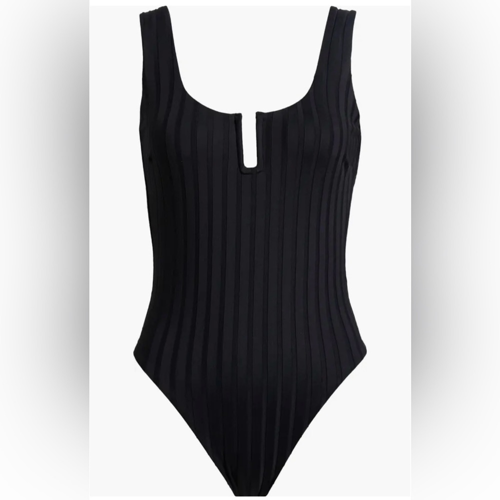 Vitamin A Ursula U-Wire Rib One-Piece Swimsuit in Black Superib; Size: Small - Picture 5 of 12